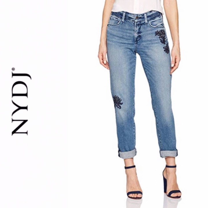 NYDJ Bobbie Stretch Boyfriend Jeans M17J27P6 Blue Denim Size 8 NYDJ Bobbie Stretch Boyfriend Jeans M17J27P6 Blue Denim Size 8